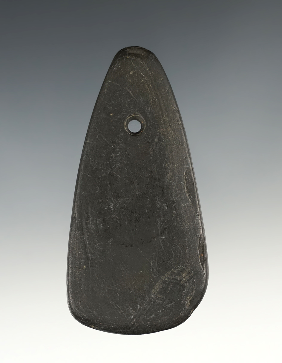 3 5/16" Hopewell Trapezoidal Pendant found in Allen Co., Ohio. Ex. Dr. Gordon Meuser (#2334/5)