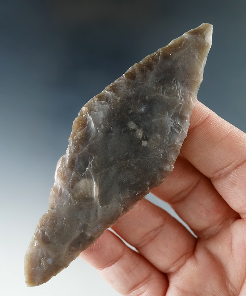 4" Harahey Four Bevel Knife - Central Texas - semi translucent Edwards Plateau. Rogers COA.