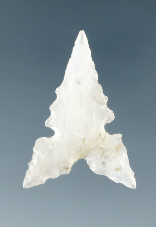 Semi-translucent 13/16" Toyah made from Chalcedony, found in the South Bend, Texas area. Ex. Charles