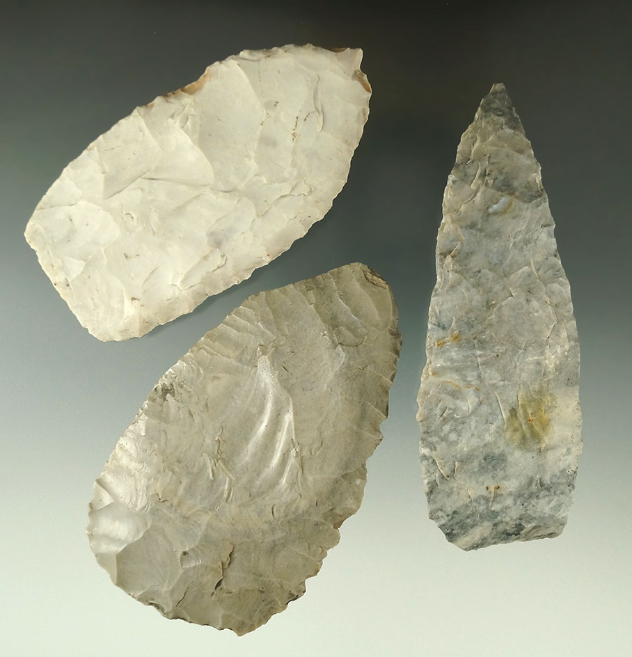 Set of three nice Ohio Blades, largest is 4 1/4".