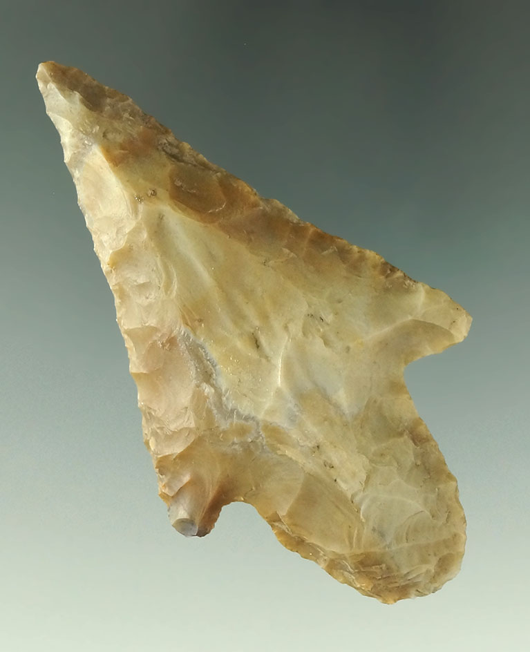 3 1/4" Flint Ridge Flint Adena found in Lorain Co., Ohio.