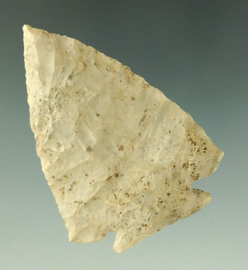 Classic style 2 5/16" Flint Ridge Flint Decatur Fracture Base found in Greene Co., Ohio.