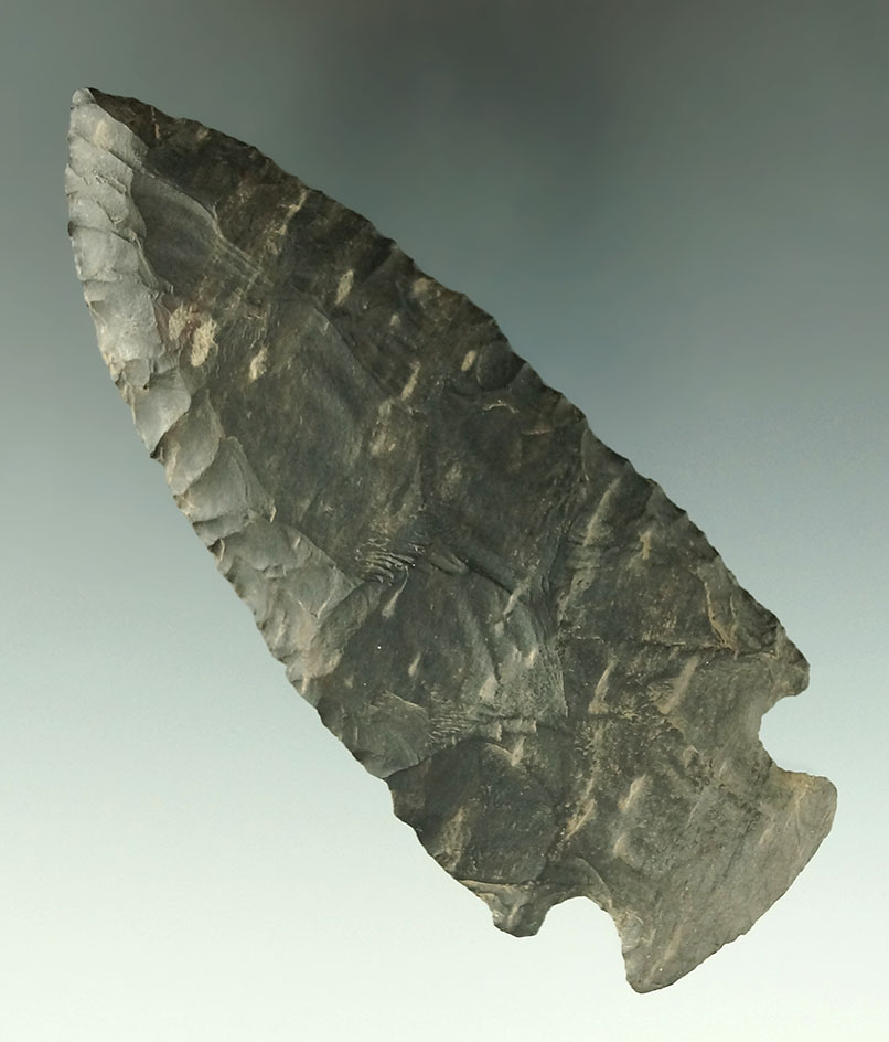 4 1/8" Hopewell made from Upper Mercer Flint found in Medina Co., Ohio. Ex. Wertz collection.