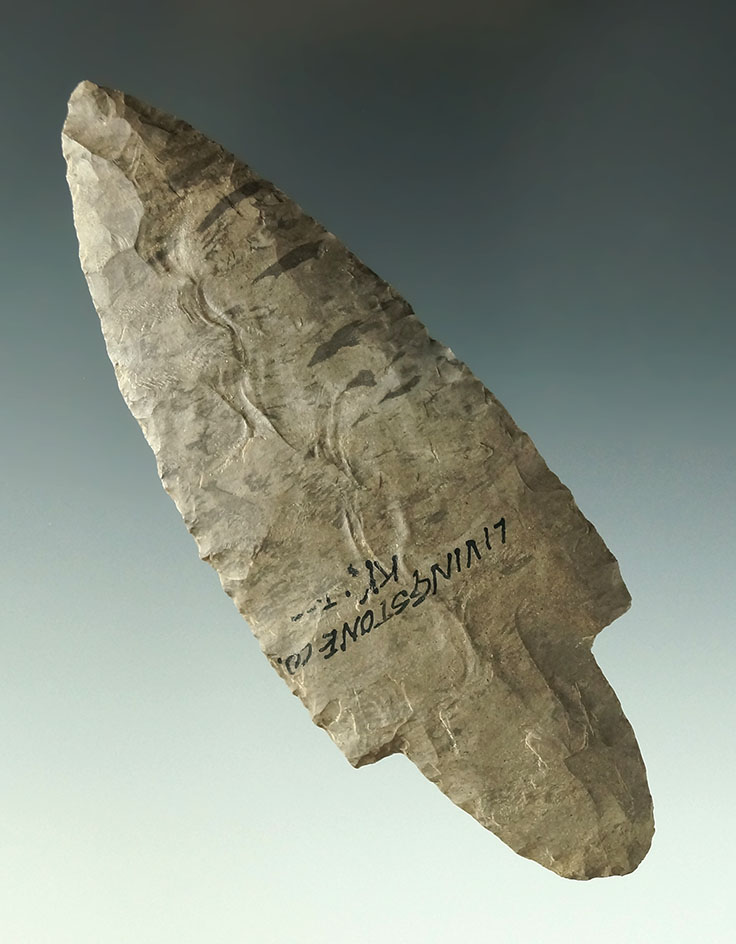 4 1/2" very nicely made Adena crafted from Dover Flint - Livingston Co., Kentucky pictured!