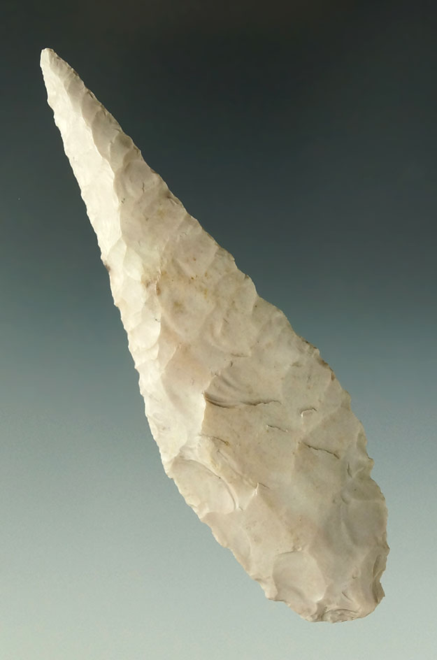 4 1/4" Cobbs Knife found in Madison Co., Illinois made from Burlington chert. Bennett COA.