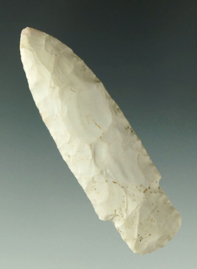 3 3/8" nicely flaked Stemmed Knife found in Illinois pictured in Who's Who #2, page 243.