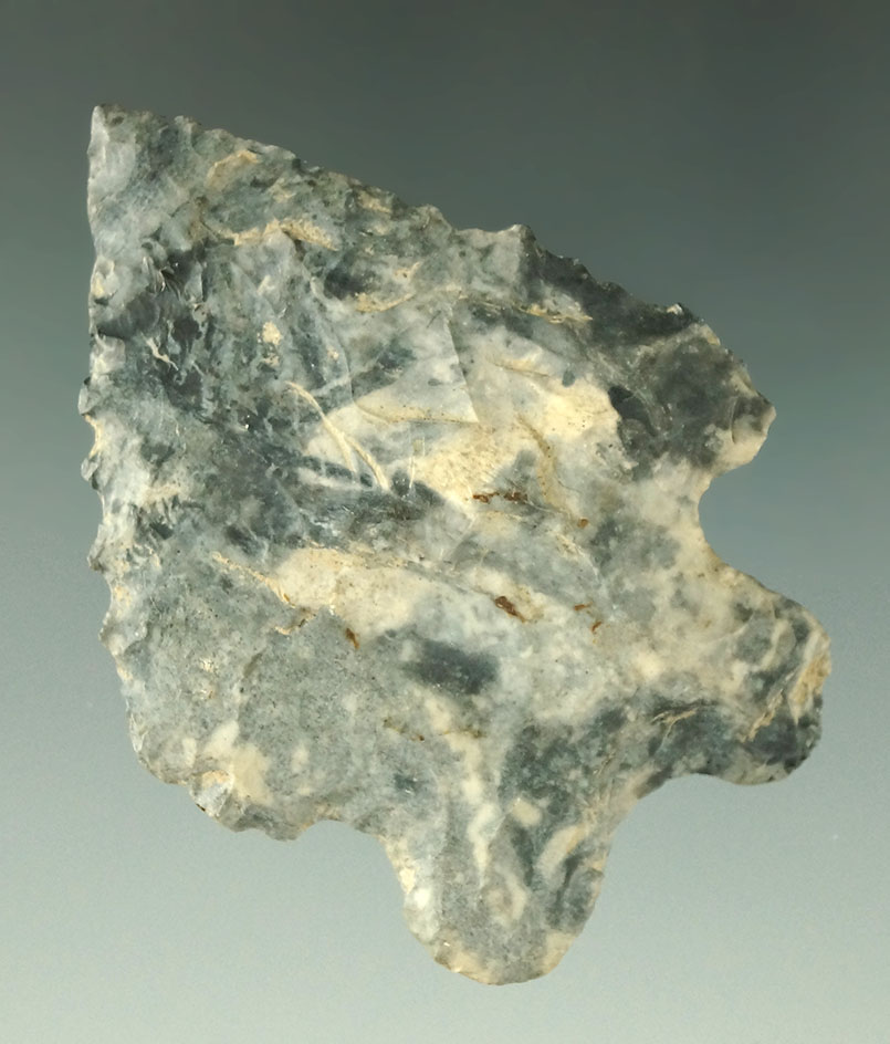 2 1/4" McCorkle Bifurcate - Coshocton Co., Ohio made from beautifully mottled Coshocton Flint.