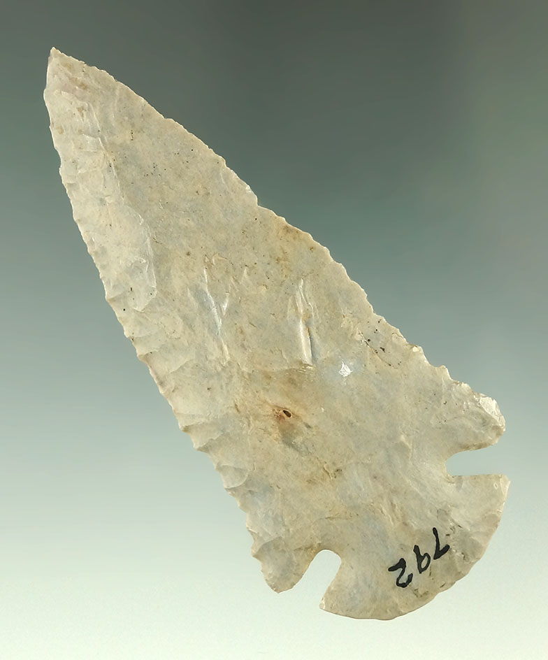 3 7/16" Dovetail found in Indiana which is nicely made. Ex. Wachtel, Helman collections.