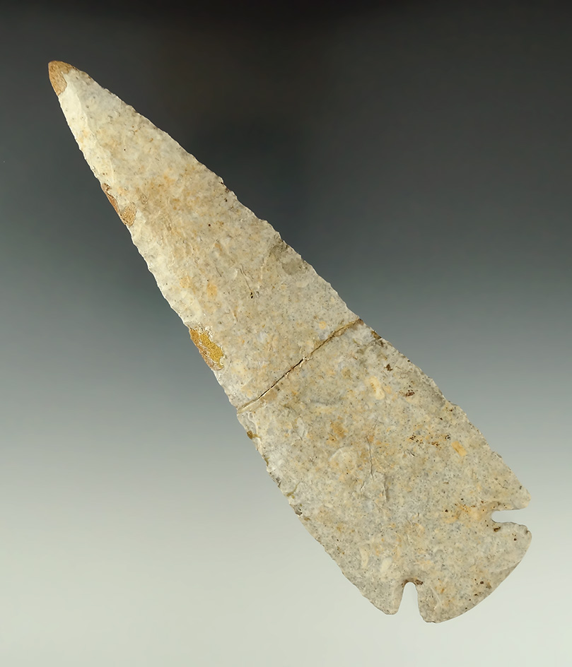 Broken and glued but still incredible! Very large 6 3/8" Dovetail found in Ohio.