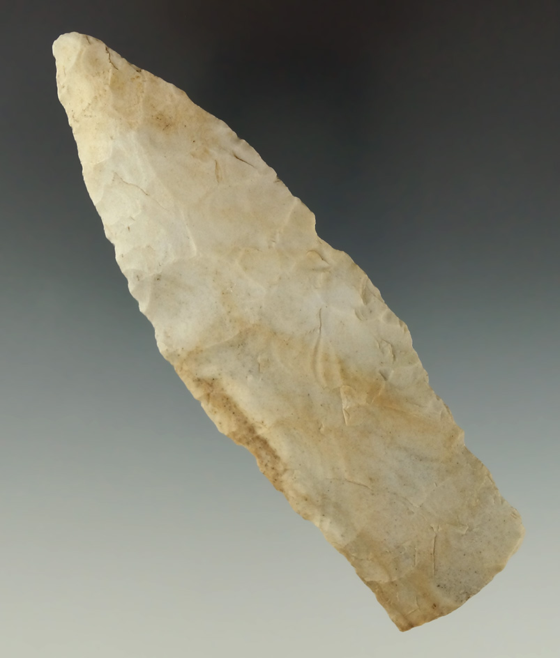 4 3/4" Lanceolate Knife found in Noble Co., Indiana. Ex. Henry Gerber.