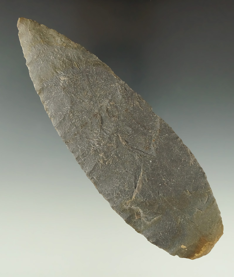 Excellent flaking on this 6 5/16" Blade found in Pike Co., Ohio. Ex. Gary Mumaw.  Ohio River.