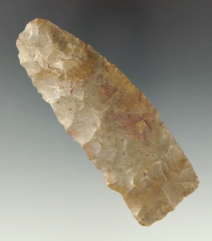 3 7/8" Paleo Squared Knife found in Ashland Co., Ohio by Don Coffman. Made from Flint Ridge Flint.
