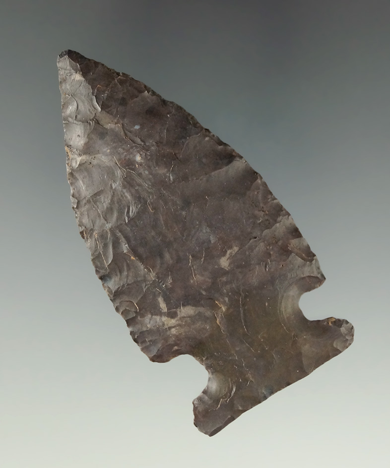 Classic style 2 3/4" Archaic Sidenotch found in Seneca Co., Ohio on the Heimlich farm near Tiffin.