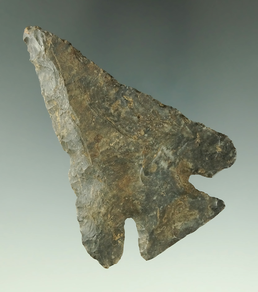 3" Archaic Bevel found in Medina Co., Ohio this heavily patinated.