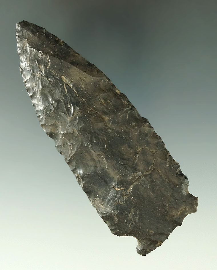 4  1/16" Meadowood Knife found in Medina Co., Ohio made from heavily patinated Coshocton Flint.