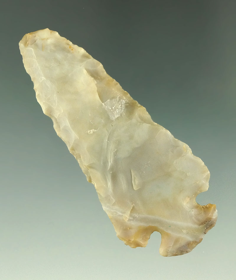 2 13/16" Button Base Dovetail made from Jewel Flint Ridge Flint found in Greene Co., Ohio.