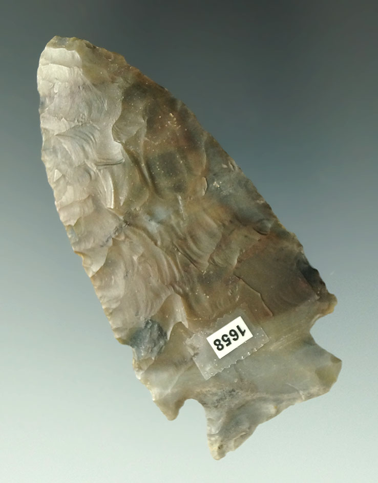 3 1/16" Stilwell made from beautifully colored Flint Ridge Flint found in Ohio.