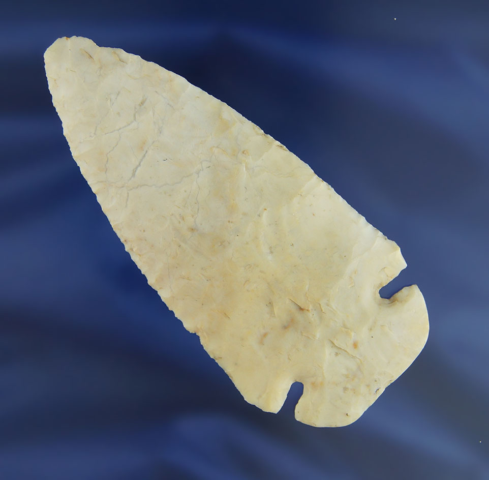 3 1/2" Flint Ridge Flint Dovetail - Belmont Co.,  Ohio. Pic ASO volume 41, #2, page 21.  Bennett COA