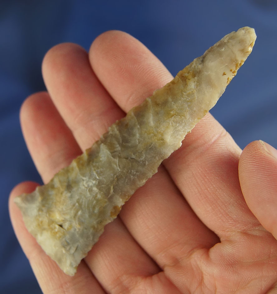 Beautiful material on this 3 1/8" Fort Ancient Triangle made from high-quality Flint Ridge - Ohio.