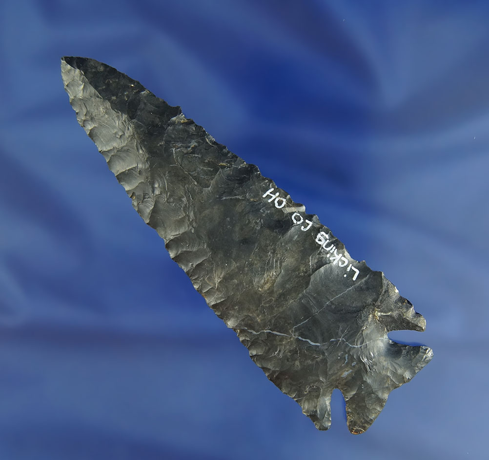 4 11/16" Notched Base with minor restoration to one ear and one corner of base. Licking Co.,  Ohio.