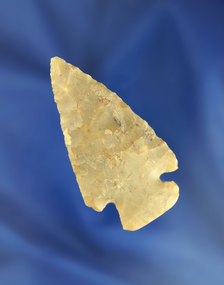 2 5/16" Flint Ridge Flint Dovetail found in Wayne Co., Ohio. Ex. Jeff Doren Collection.