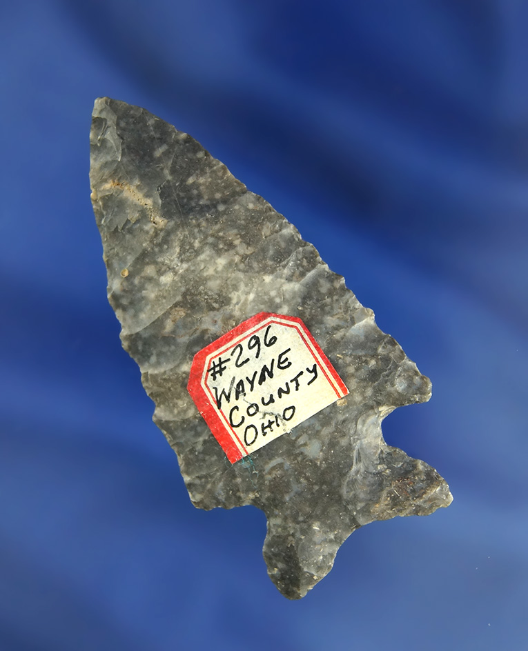 2 5/8" Archaic Concave Base Cornernotch found in Wayne Co.,  Ohio made from attractive material.