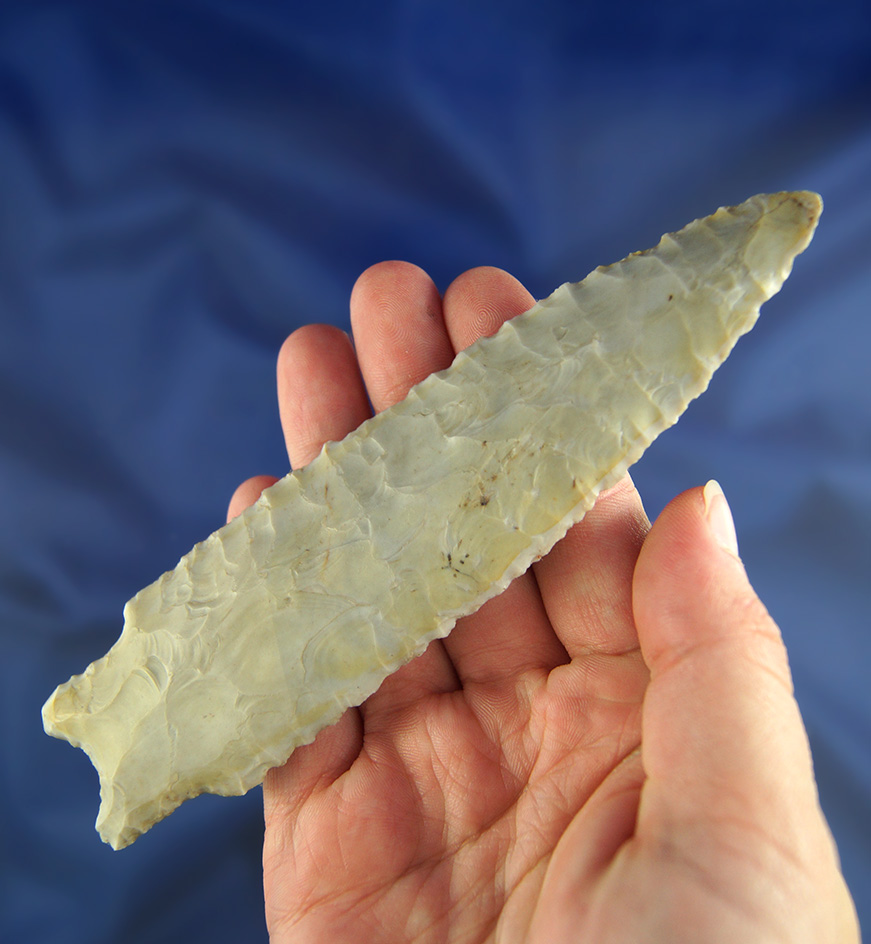 5 1/2" Holland made from Flint Ridge Flint found near Apple Valley, Knox Co.,  Ohio. Davis G-9 COA.