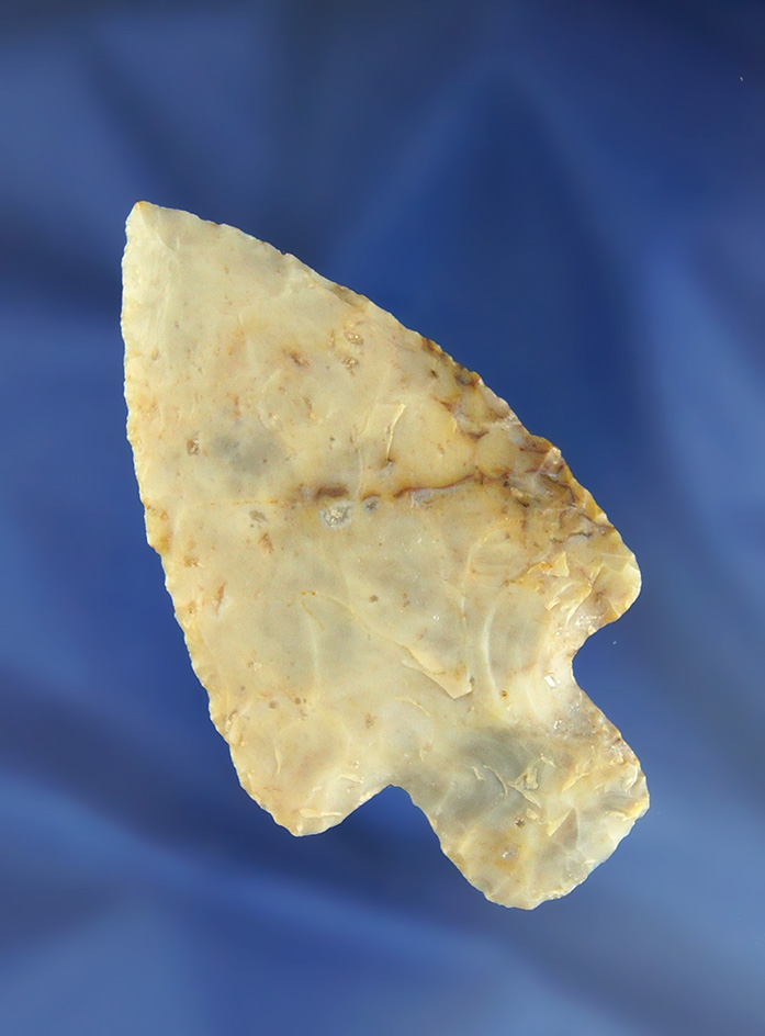classic style 3 1/8" late Adena made from high-quality Flint Ridge Flint found in Crawford Co., Ohio