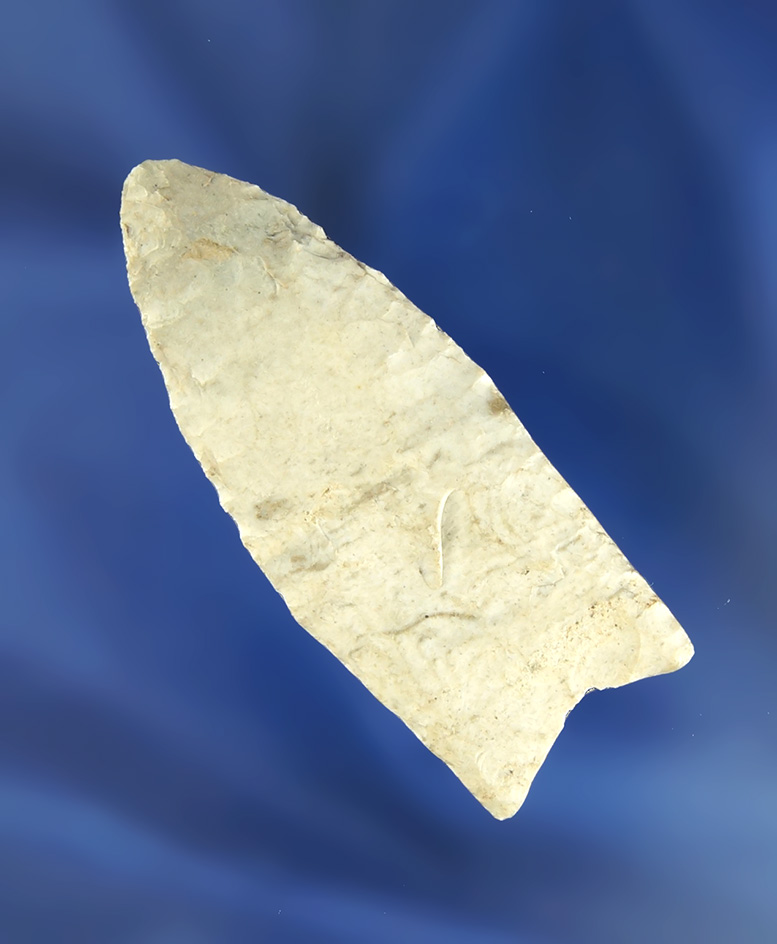 2 1/2" Paleo Fluted Clovis found in Deleware Co., Ohio. Ex. Jeff Doren Collection.