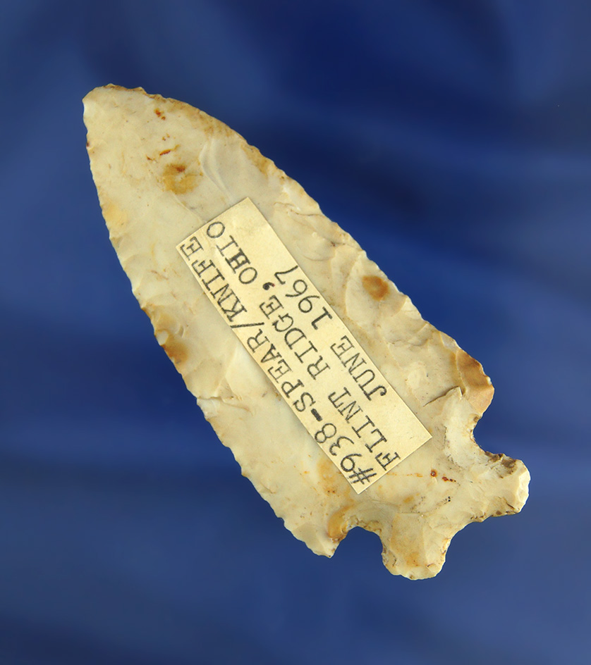 3 1/4" Flint Ridge Flint Thebes found in Ohio in 1967.