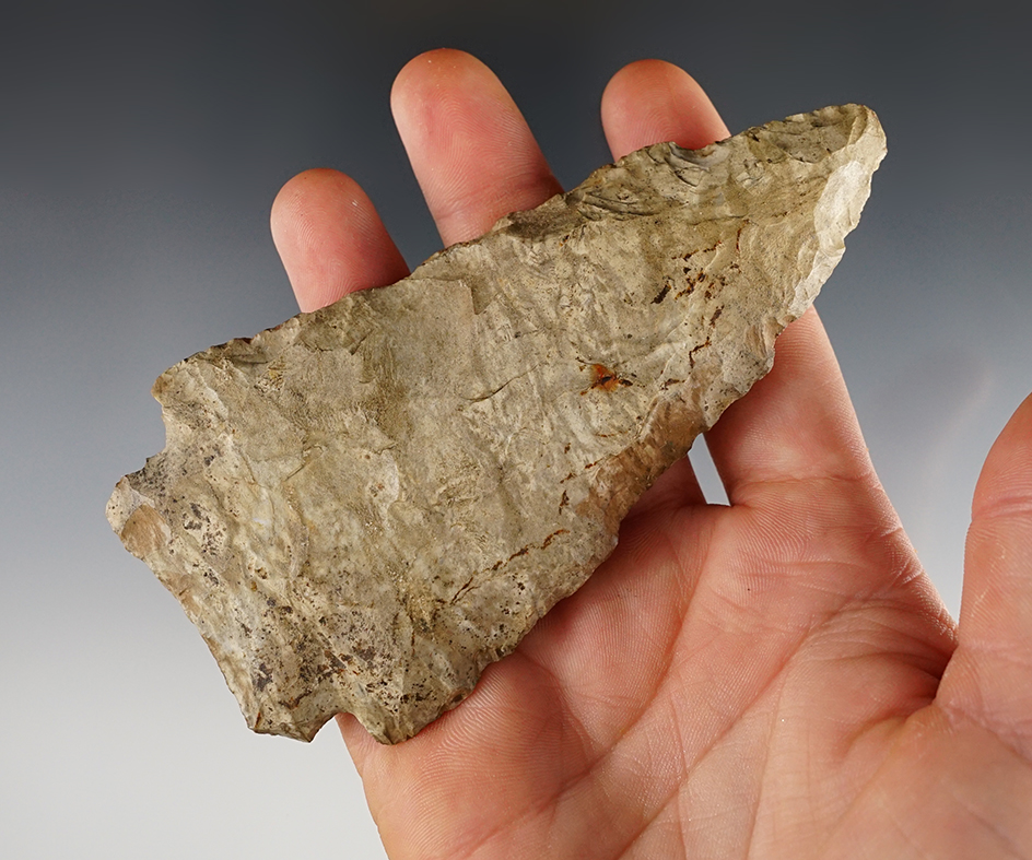 4 9/16" heavily patinated Stemmed Knife found in Richland Twp., Allen Co., Ohio.