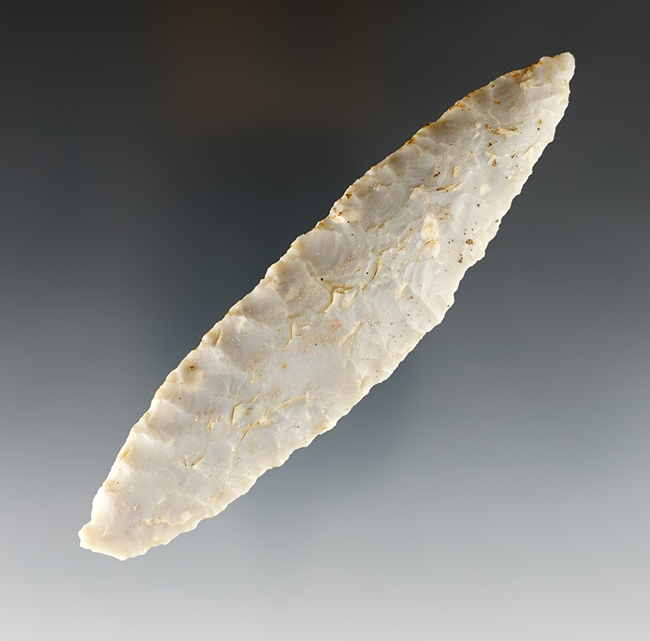 5 1/8" late Paleo/early Archaic Beveled Knife - Chalcedony. Central Ohio.