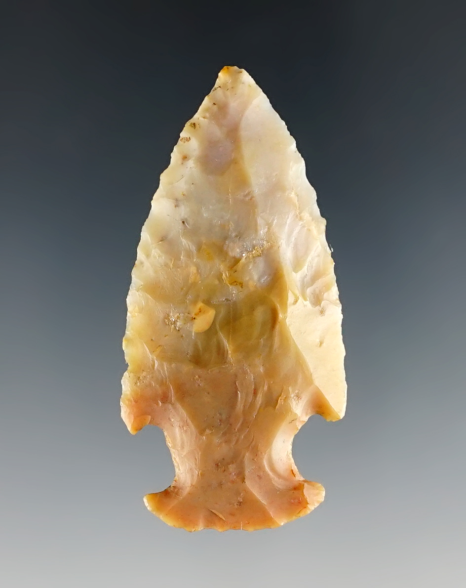 Fine 2 3/8" Flint Ridge Hopewell found in Logan Co., Ohio.