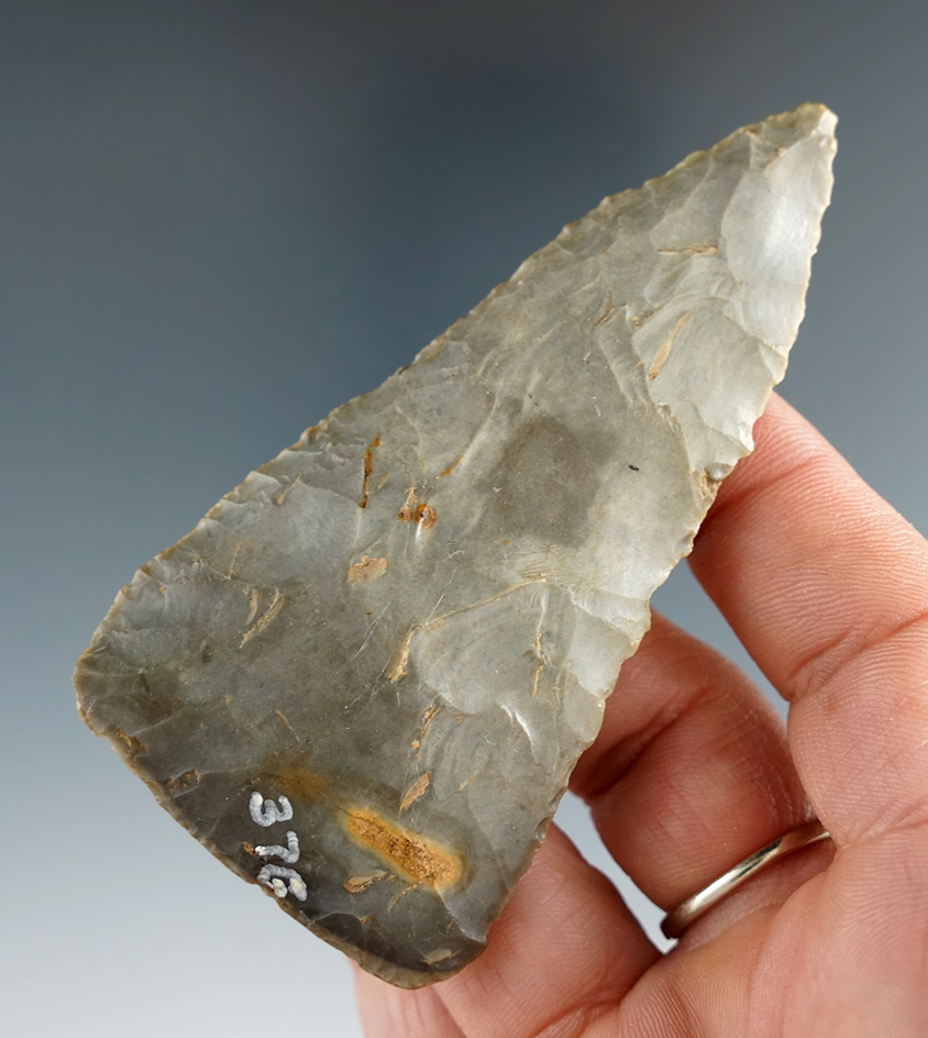 3 3/8" Archaic  Cobbs Beveled Blade Found In Indiana Made From Indiana Hornstone.