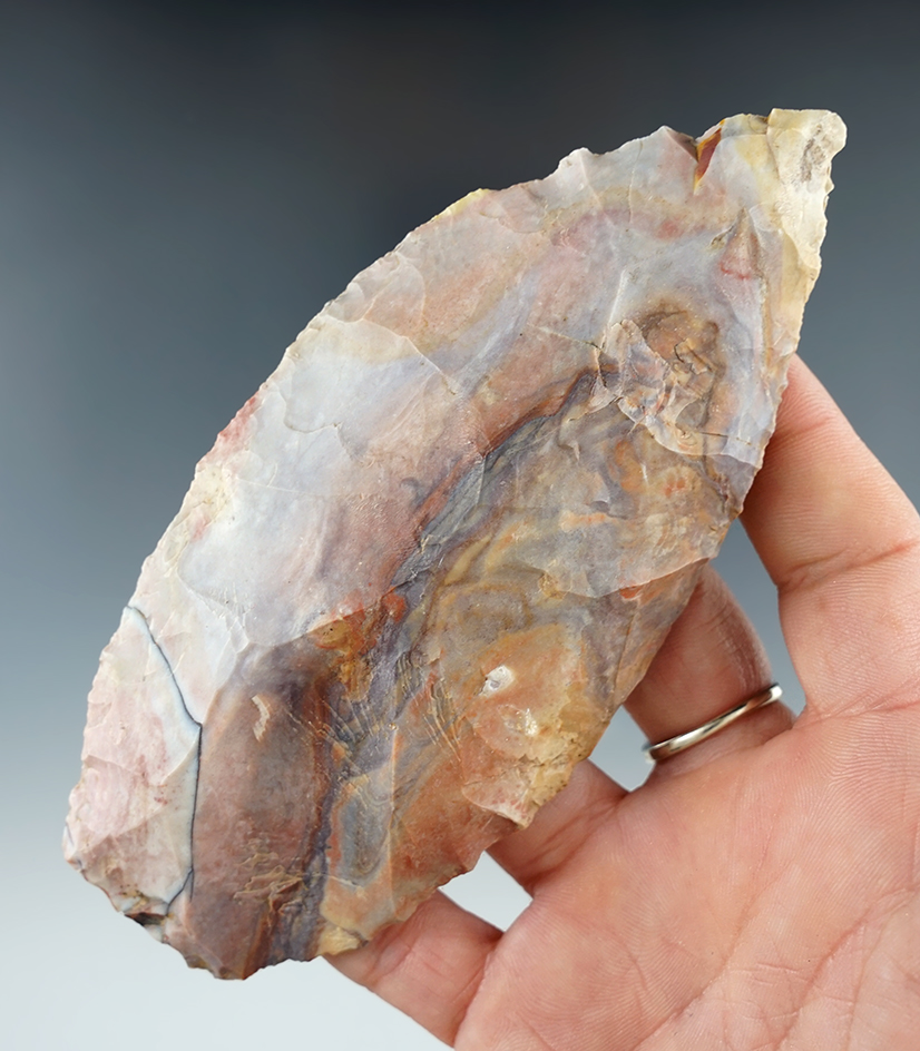 Beautifully colored 5 1/16" Flint Knife found in Missouri.