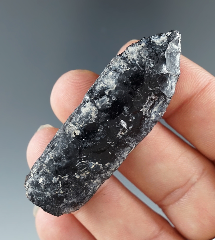 Rare! 2 3/16" Paleo Haskett found in 1961 near Harney Lake, Hardy Co., Oregon. Stermer COA.