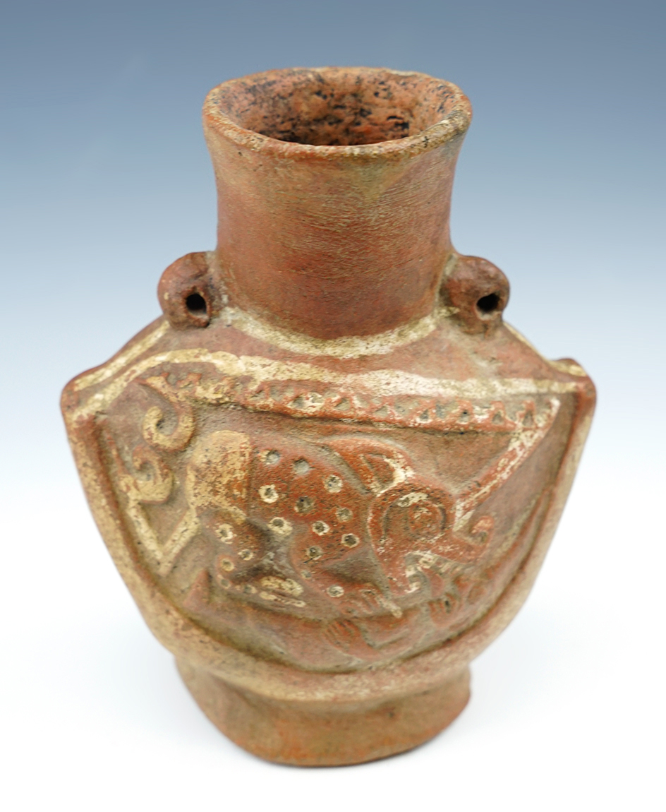 6 3/4" Tall Moche III Pottery Vessel recovered in Peru.