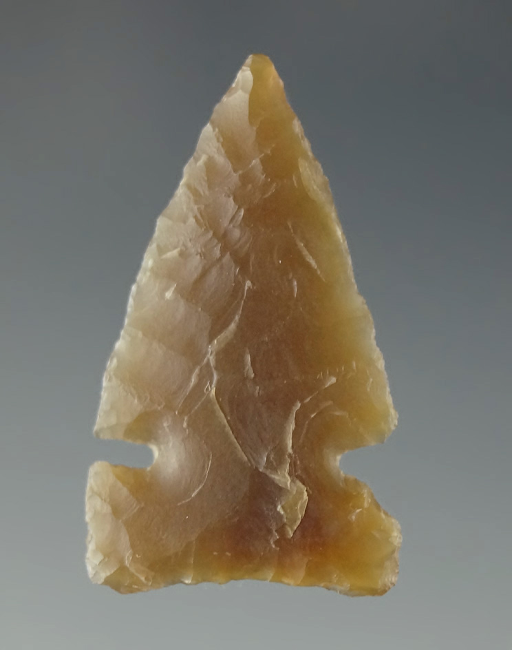 1 1/8" Desert General made from beautifully translucent Knife River Flint found in the Western U. S.