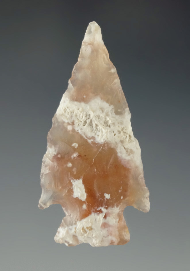 1 1/2" Snake River Dart Point - Columbia River, Oregon- highly translucent agate.  Partain COA.