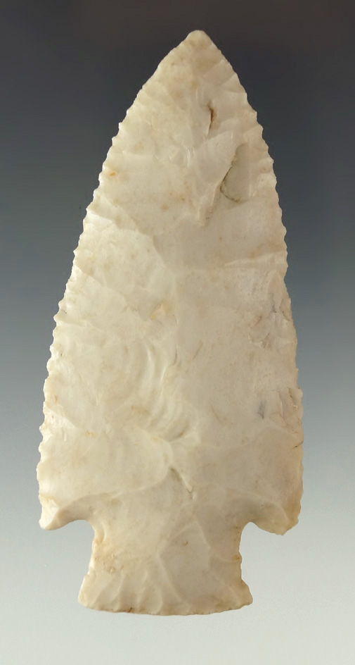 Pcitured! Excellent flaking - 3 1/2" Hardin - Oxford, Butler Co., Ohio. Featured in Overstreet 15th.