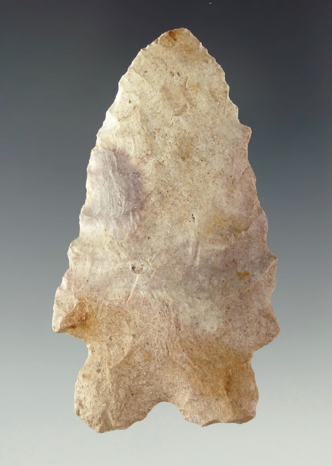 2 7/16" Cossatot River found in Missouri made from Burlington chert. Ex. Earl Ray collection.