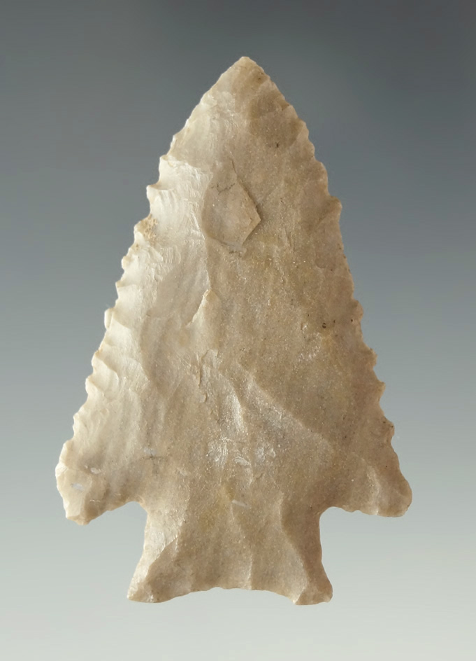 2 1/8" Kirk that is nicely serrated made from attractive material from the Midwestern U. S.