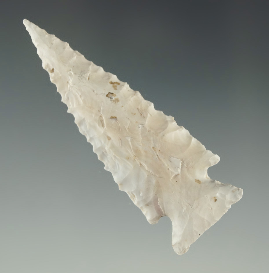 Excellent edge serrations on this 2 3/8" Apple Creek - Missouri/Illinois area. Museum COA.