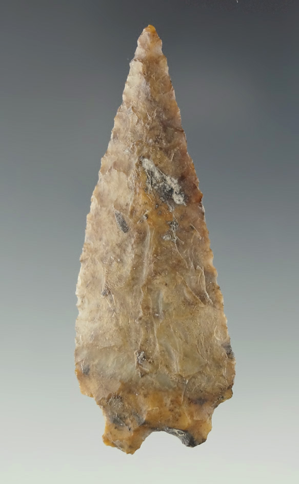 2 9/16" Pinto Basin that is very heavily patinated found in the Great Basin area. Ex. Charlie Shewey