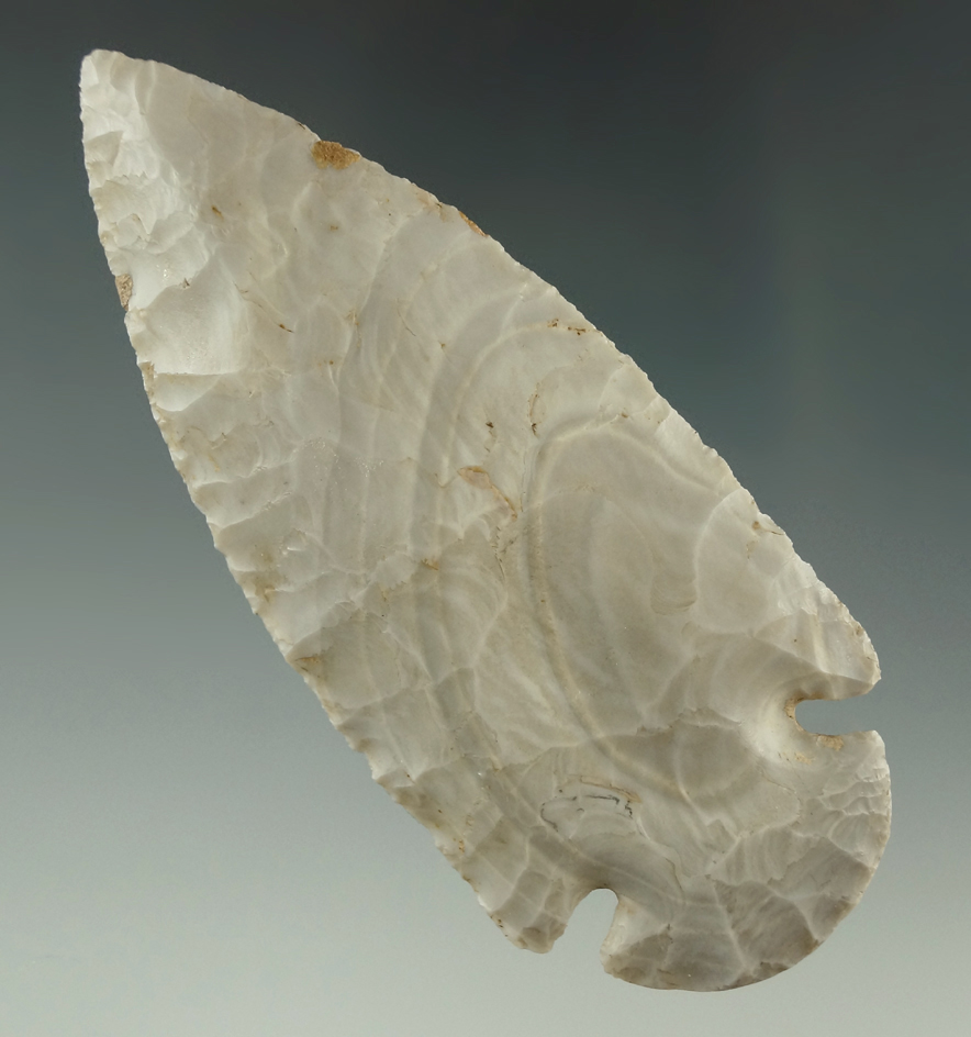 Pictured!  3 9/16" Dovetail- Kentucky Featured in Central States Archaeological Journal.  COA.