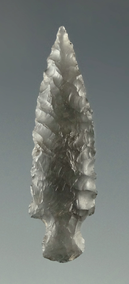 1 3/16" Rose Springs made from obsidian found in Oregon.