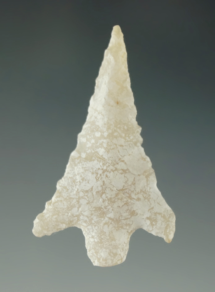 1 7/16" Yerba Buena point that is very heavily patinated. Ex. Charles Shewey collection.