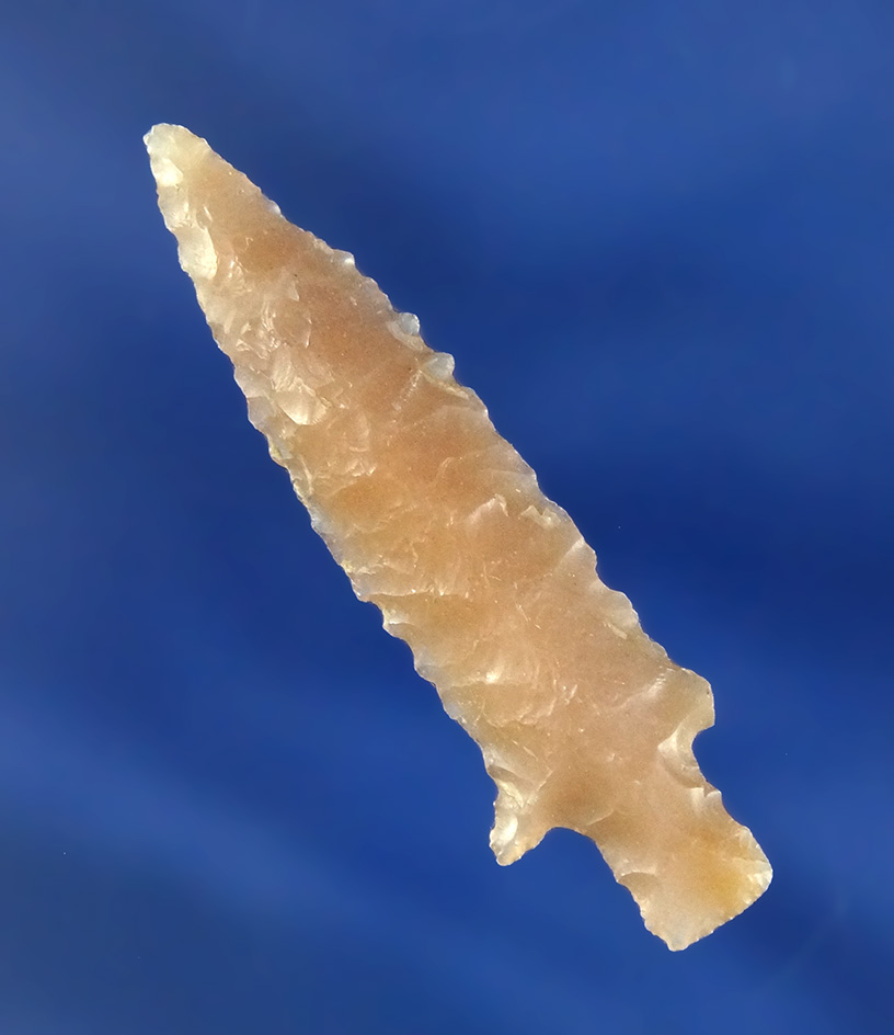 Beautiful flaking, style  on this 1 9/16" Klickitat found near the Columbia River .Stermer COA.