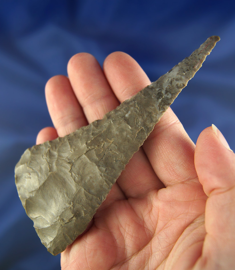 4 5/16" beautifully made Fort Payne chert Cobbs Knife found in Lincoln Co.,  Kentucky.