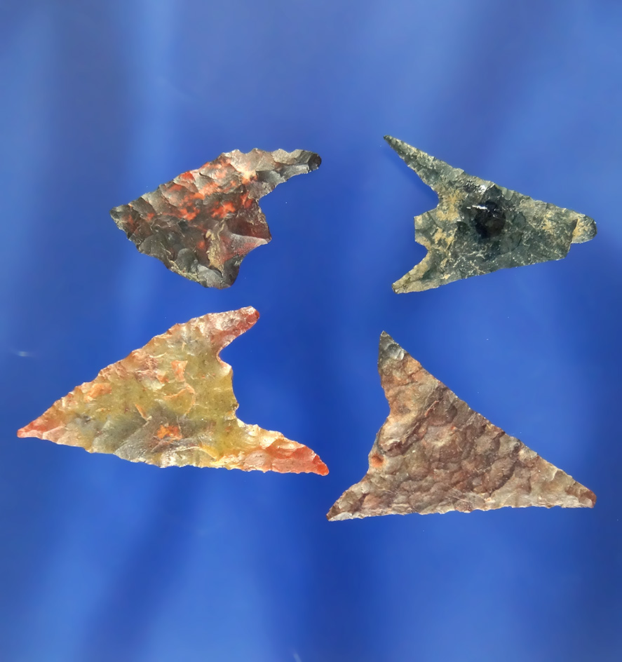 Set of four Gempoints found near the Columbia River, largest is 1 3/16"